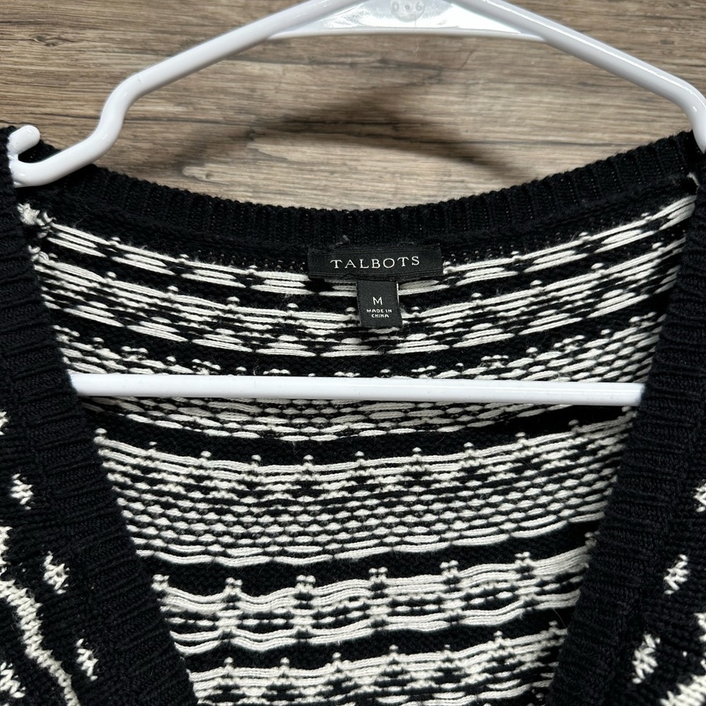 Talbots Black and White Patterned‎ Sweater - Picture 3 of 4